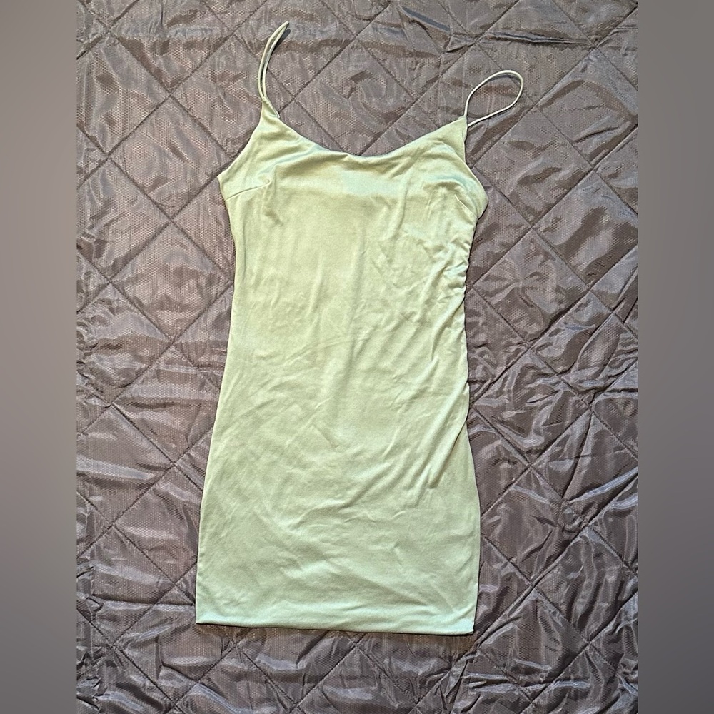 Double Lined Green Mini Dress (NWOT)